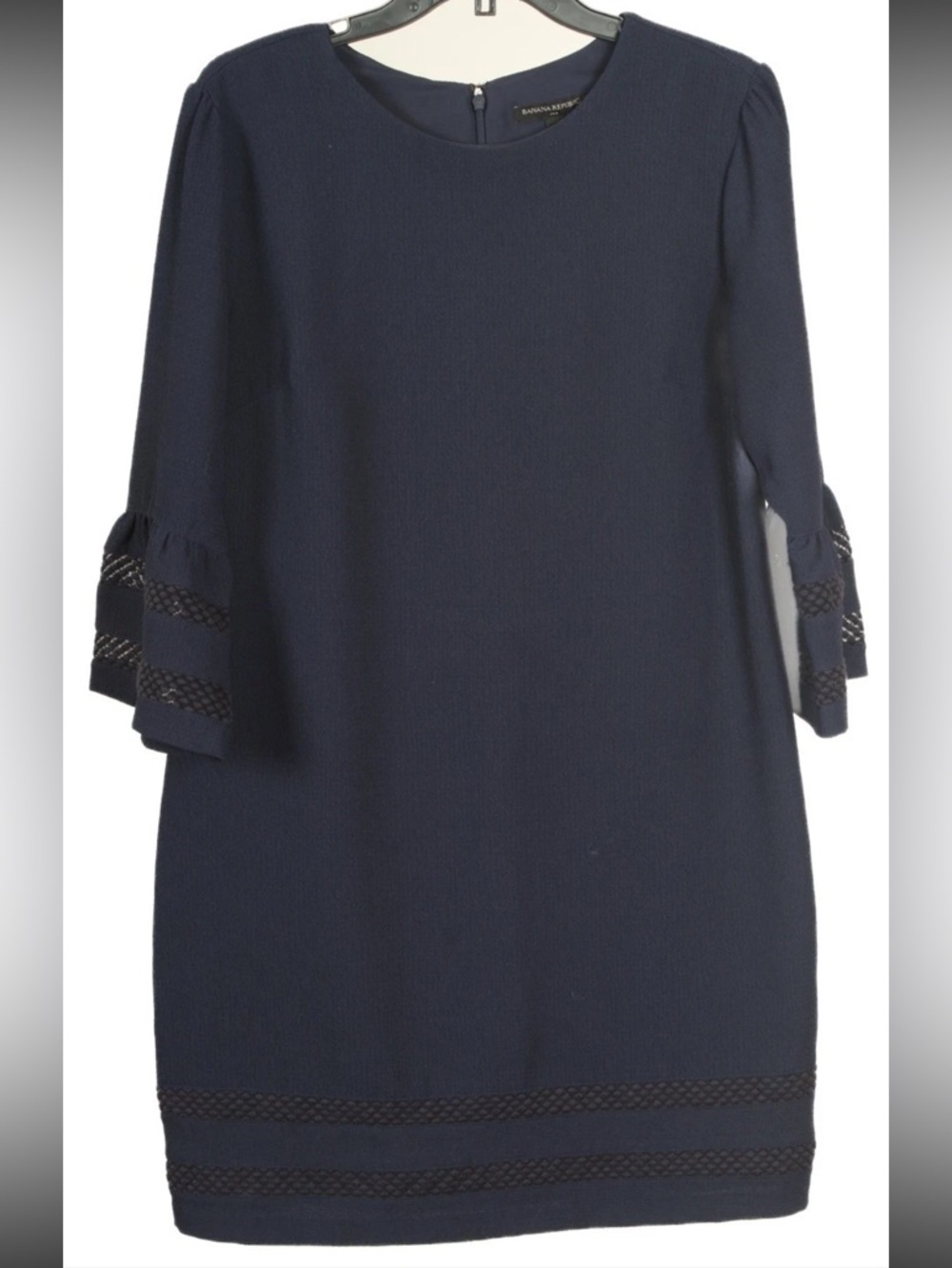 Banana Republic Dress Women’s 12 Blue Shift Bell 3/4 Sleeve Lined